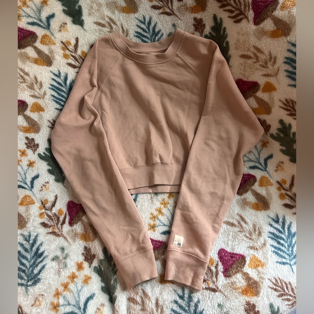 RSQ Women's Pink Cropped Sweatshirt